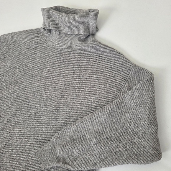 Free People Sweaters - Free People Women's‎ Gray Ribbed Knit Tunic Turtleneck Pullover Sweater Size M
